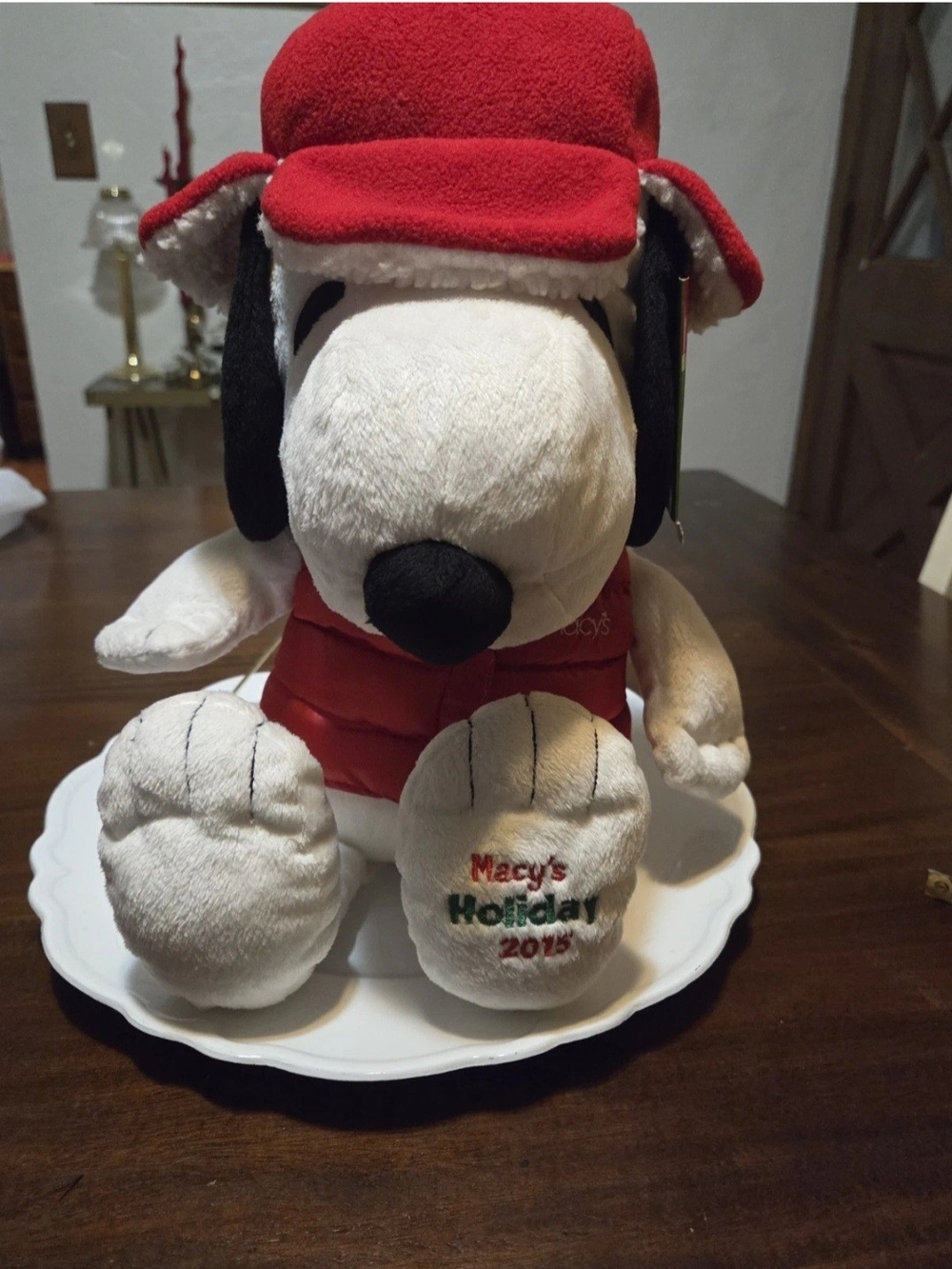 Macy's Holiday Snoopy Plush — Red Hat and Vest
